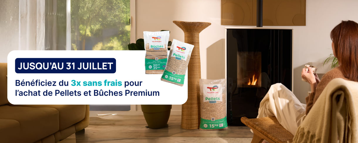 Bénéficiez du 3x sans frais pour l'achat de pellets et bûches premium